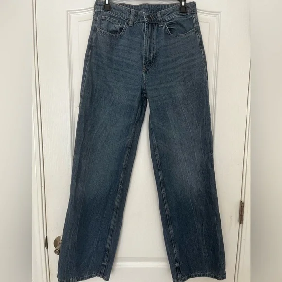 H&M &Denim Ultra High Rise Wide Leg Baggy Fit Jeans, Size 8 - Picture 3 of 11